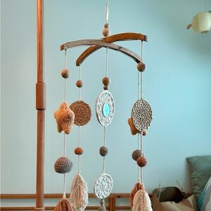 Crane Baby Willow Leaf Ceiling Hanging & Stand Boho Bohemian Nursery Accesory